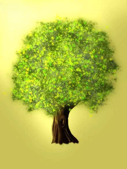 如何用Photoshop滤镜鼠标绘油画大树_飓风资讯