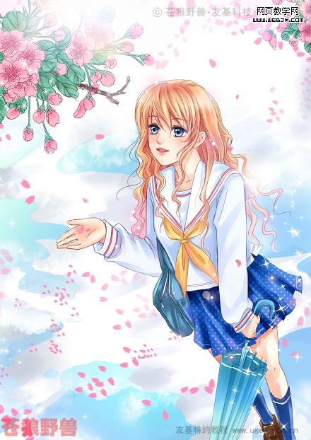 Painter如何绘制卡通美女_飓风资讯